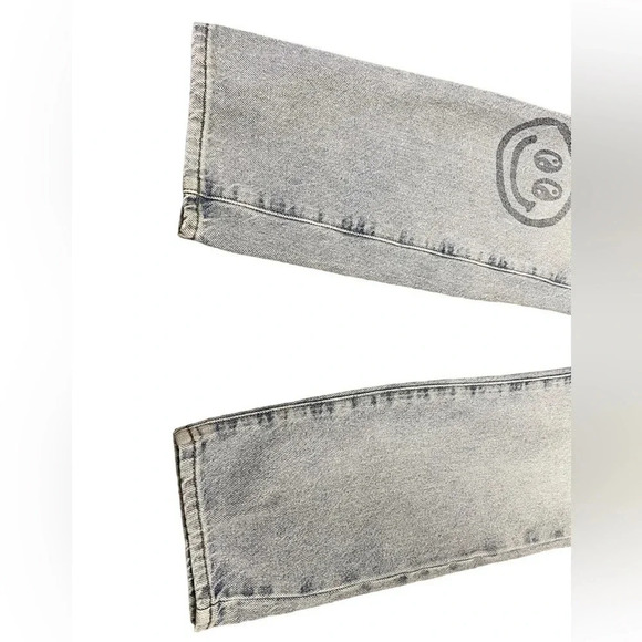 Pacsun Stamped  Smiley Dad Light Wash High Rise Denim Jeans Size 23 - Picture 5 of 12
